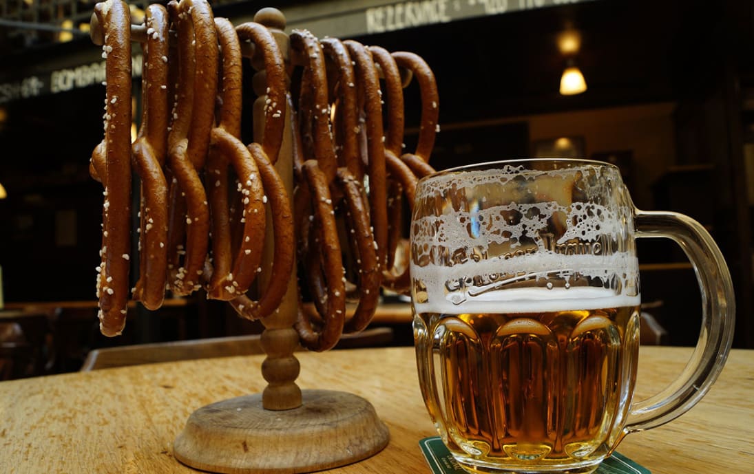 Pretzels and pilsner in Prague