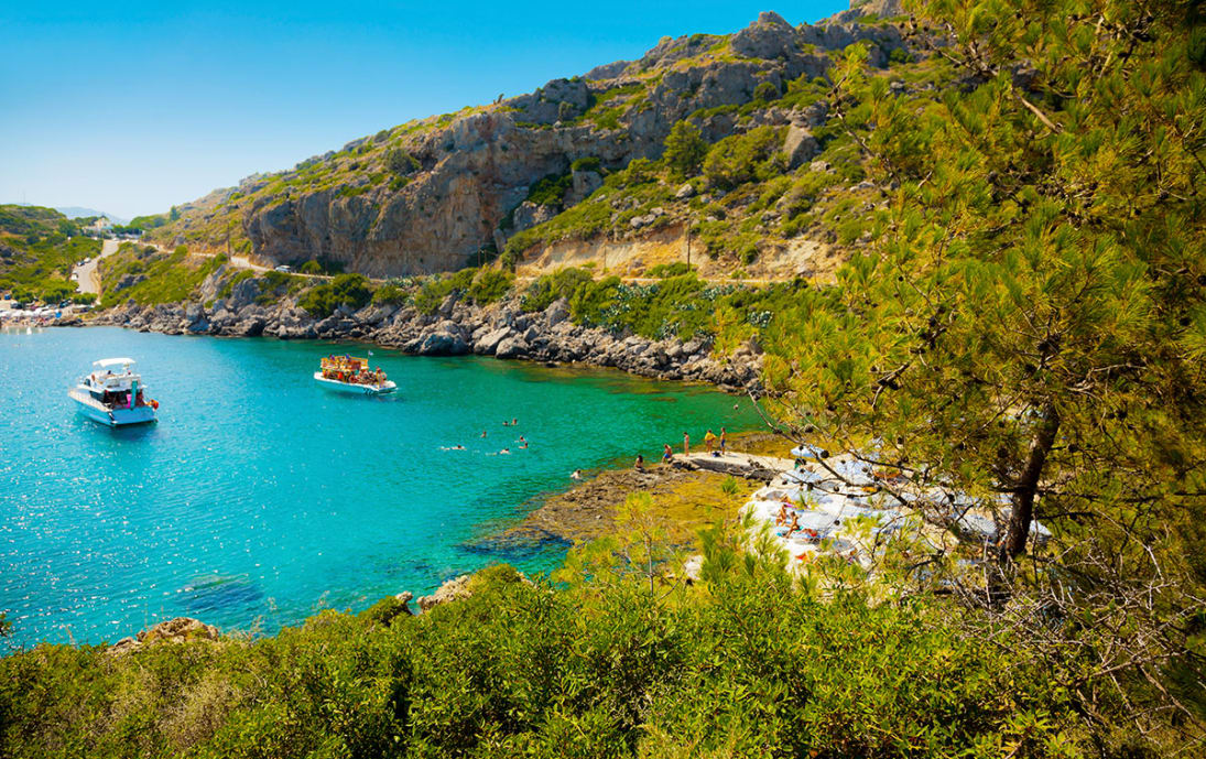 Seashore boat excursions on Rhodes