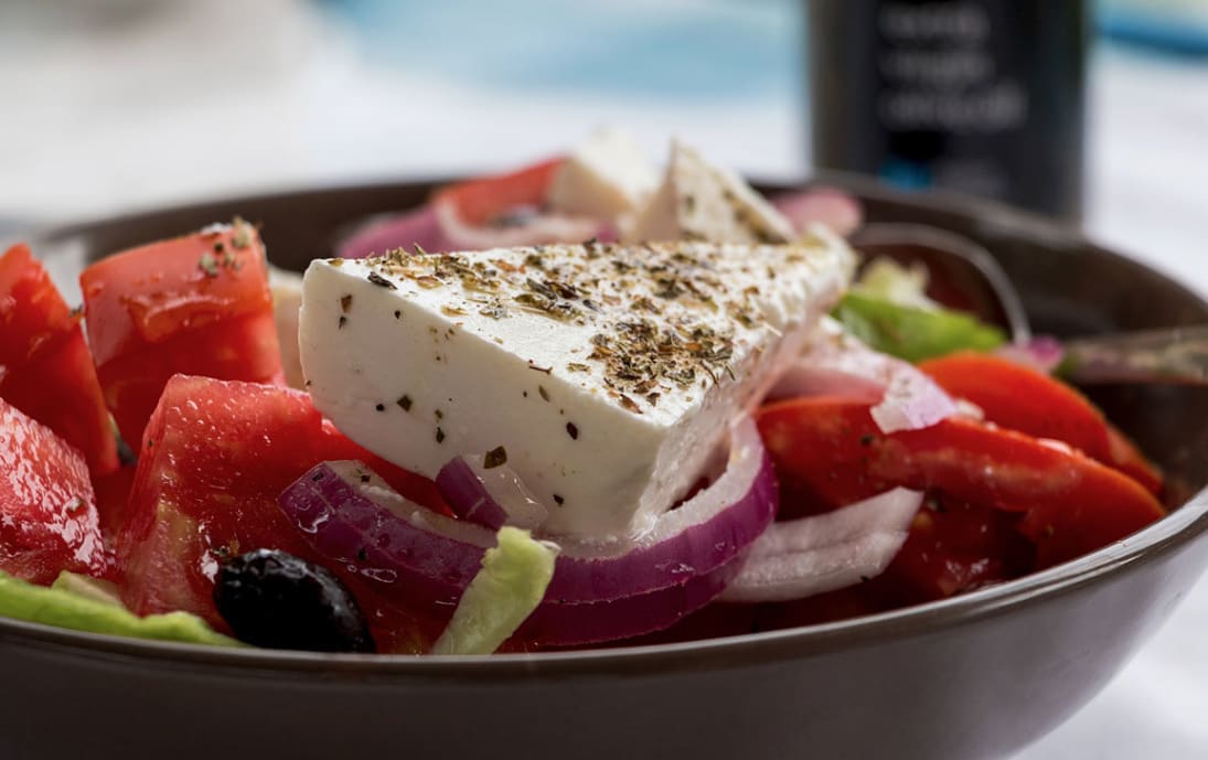 A delicious Greek Salad with feta