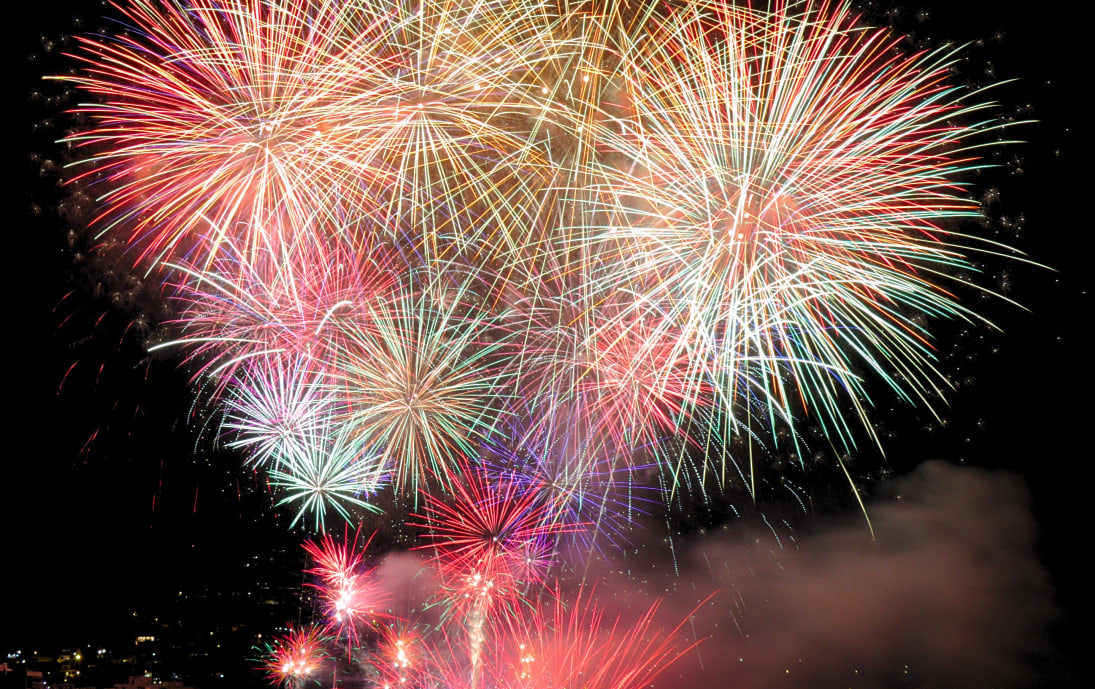 New Years celebratory fireworks in Madeira