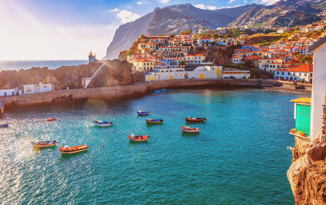 Bright Funchal coastline on Madeira