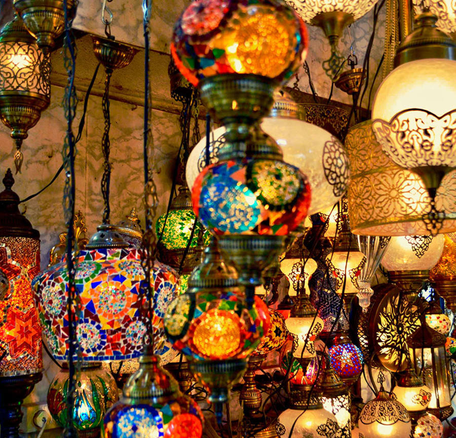 Colourful lanterns at the market