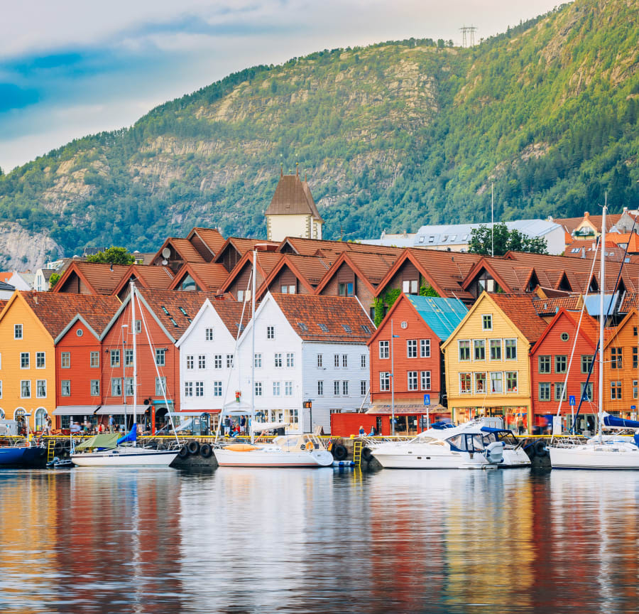 Colourful Bergen waterside
