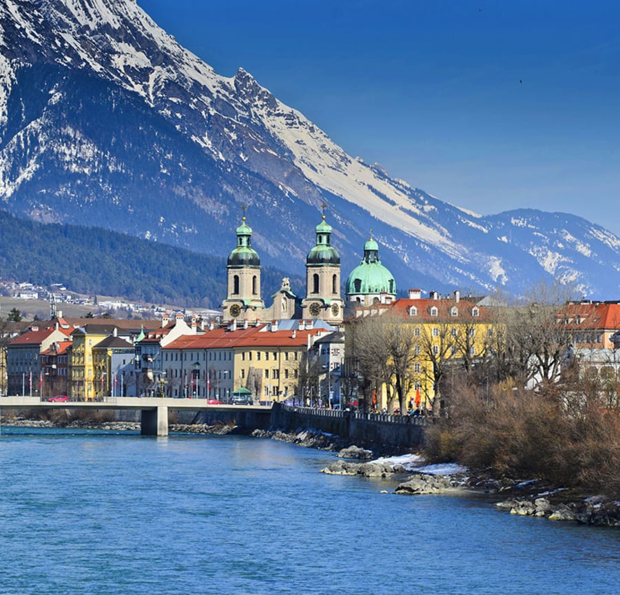River and mountainside Innsbruck