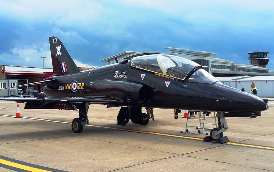 RAF Hawk Jet at Leeds Bradford Airport